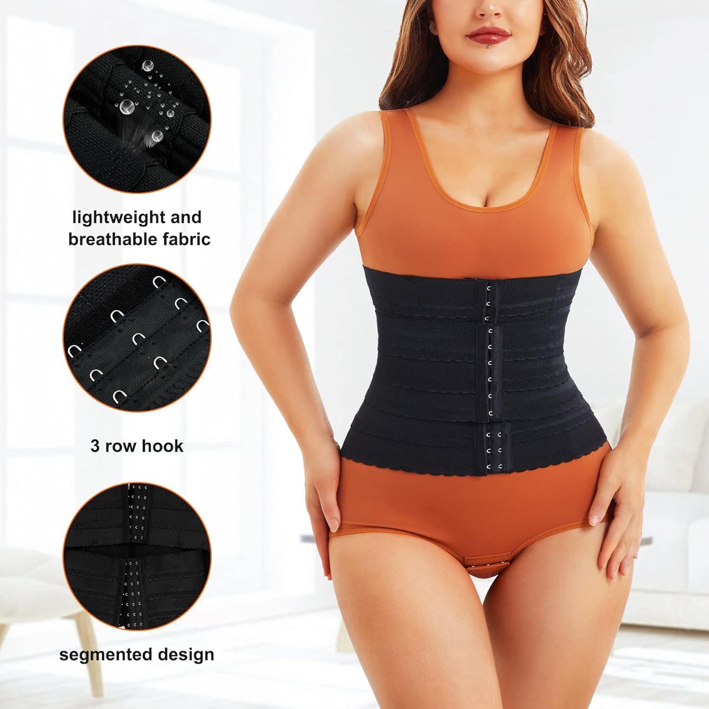 Women's Solid Color Simple Sports Belt Breasted Belly Contracting Waist Shaping Belt
